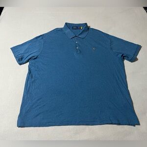 Polo Ralph Lauren Mens 3XB Shirt Blue Solid Short Sleeve Soft Touch Stretch